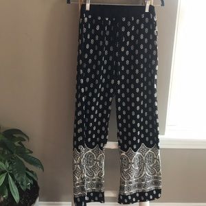 Boho black and white pants